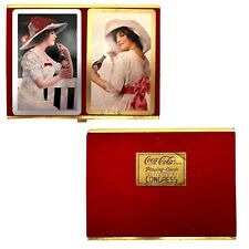 VTG 1980s Congress Coca-Cola Playing Cards 2PK Gibson Girl Commemorative Set picture