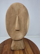 Argenta ? Wooden Head Carved Sculpture Mid-Century Modern Design Whimsical 16.5