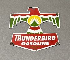 VINTAGE 1959 THUNDERBIRD GASOLINE EAGLE BIRD PORCELAIN SIGN CAR GAS OIL TRUCK picture