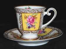 Schumann Royal Bavarian 'Dresdner Art' Yellow Panels Demitasse Cup & Saucer Set picture