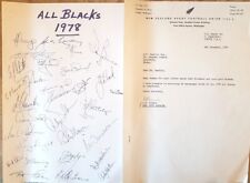 New Zealand All Blacks 1978 UK Tour signed sheet by 30 - First Grand Slam team picture