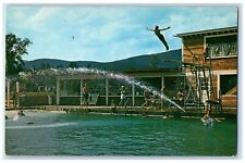 Bartlett New Hampshire NH Postcard Sky Valley Motel Pool Exterior Building c1960 picture