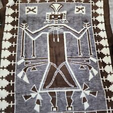 VTG BIEDERLACK Throw AZTEC Southwest Blanket Reversible 46”x 54” Ivory Brown picture