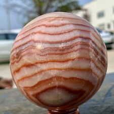 1.13LB Natural Red Stripe Pork StoneCrystal Quartz Sphere Ball Reiki picture