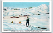 POSTCARD SKIER AT THE TOP SUN VALLEY IDAHO picture