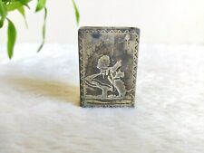 1930s Vintage Old Girl Dog Balloon Palm Tree Brass Matchbox Sleeve T930 picture