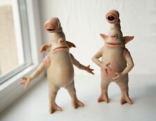 Pair of cyclops-goblins funny brothers, sad and happy weird ooak cyclops goblins picture