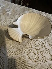 VTG Lenox Porcelain Fish Fan Tail Shell Bowl Gold Trim 5.6” long Nice picture