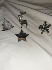Set Of 4 Silverplate Holiday Theme Napkin Rings picture