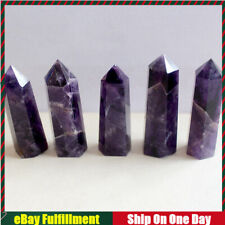 5pcs 6-7cm Natural Purple Dream Amethyst Quartz Crystal Point Wand Healing Gift picture