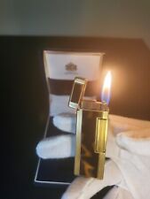 Rare Dunhill Rollagas lighter Gold Plated Brown Lacquered With Box And Papers picture