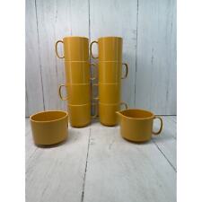 Gold Yellow Oneida Ware Melamine Melmac 8 Stacking Cups Sugar Creamer 4210 Camp picture