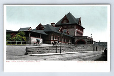 Postcard MA 1905 Union Station Train Depot Horse Buggy View Springfield Mass picture