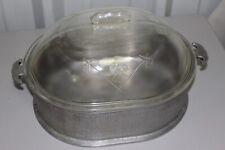 Vintage Guardian Service Ware Hammered Aluminum Oval Roaster W/ Glass - 12x10x4 picture
