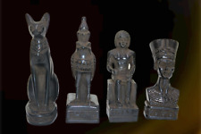 Rare Egyptian Antique 4 Pharaonic Statues Nefertiti Horus Sekhemkare Bastet picture