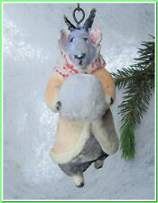 🎄Vintage antique Christmas spun cotton ornament figure #19524 picture