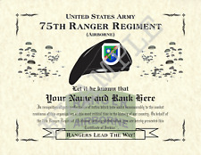 75th Ranger Regiment (A) Personalized Art Print 8.5 x 11 (BLK) (TAB/TAB) picture