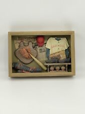 VINTAGE 8X12x2  The Game of Baseball Collectible Wood Frame Wall Shadow Box READ picture