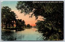 Postcard Scene On Black River, Holland Michigan picture