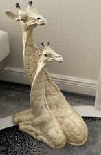 Vintage Large Approx 25” Striking and charming Sitting Giraffes Ceramic Figurine picture