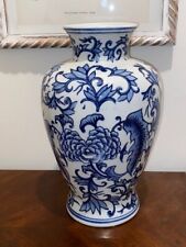 Mikasa Blue and White Lotus Ceramic Vase 12 inch New picture