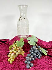 1 Liter Clear Glass Carafe decorated w/ Grape Vines & Birds Incl. Grape Decor picture