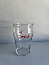 Vintage  Small Clear Coca-Cola Glass Red Logo 4 Inches Tall picture