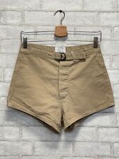 Vintage US Navy USN Swimmers Trunks Size 30 Khaki 100% Carded Cotton Button Fly picture