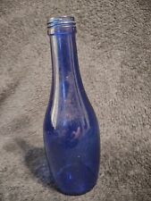 Vintage Cobalt Blue Glass Bottle, Stretched Neck, 7.5'' picture