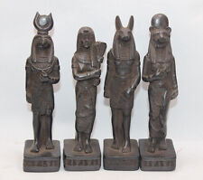 4 RARE ANCIENT EGYPTIAN PHARAONIC ANTIQUE ISIS , Anubis ,Horus , Sekment Statues picture
