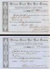 Michigan Central Rail Road Co. Issued to and Signed by Jacob Little - Pair of Tr picture