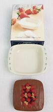 Longaberger Faux Chocolate Cake/Collectors Club 8x8 Mini Pottery Baking Dish/NEW picture