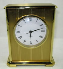 Chelsea Company USA Solid Brass Embassy Desk Clock. Quartz Movement. Works 5 3/4 picture