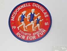McDonnell Douglas Fourth Annual Run for Fun Large Embroidered Patch Vintage 1981 picture