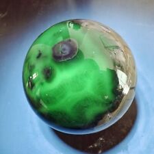 431g RARE Natural blue Volcanic Rock agate Sphere Quartz Crystal Ball Healing picture
