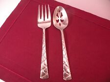 2 Serving pieces of Pfaltzgraff Stainless Cranbrook Meat Fork & Serving Spoon picture