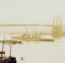 1916 Postcard USS Oklahoma BB-37 Brooklyn Bridge NYC - Destroyed at Pearl Harbor picture