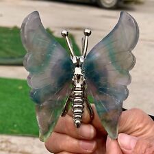 147g Natural Colour Fluorite Handcarved butterfly Crystal Specimen picture