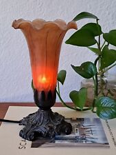 Vintage Replica Frosted Amber Lily Glass Shade Accent Lamp Night Light Meyda  picture