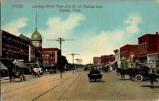 1914. LOOKING NORTH FROM 2ND ST. ON KANSAS AVE. TOPEKA, KS POSTCARD w16 picture