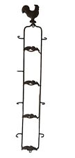 Vertical Metal 4 Plate Wall Display Holder Rooster Chicken Farmhouse Home Decor picture
