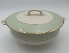 Pareek Johnson Bros England Covered  Serving Dish 7.5 in. Sea Green, Ivory, Gold picture