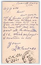 1889 WJ Young & Co. Send Bill of Lumber Scranton City IA Clinton IA Postal Card picture