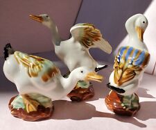 Vintage Chinese Export porcelain duck figurine Set Of 3 Celadon Glaze  picture