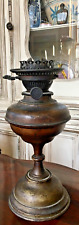 Antique J. Hinks & Son Brass/ Copper Oil Lamp w/ #2 Lever Burner C. 1890 picture