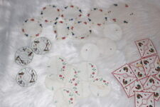 mini antique round table linens picture