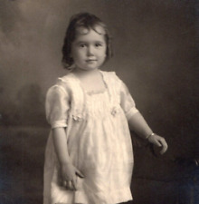Beautiful Girl RPPC Real Photo Antique Postcard Vintage Dress Female Child picture