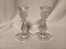 Stunning Vintage Crystal Glass Wedding Display Candle Holders Candlesticks 2pcs picture