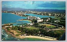General Aerial View of San Juan Puerto Rico-Gold Coast-Vintage Postcard c1964 picture