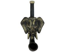 Elephant Head Handmade Tobacco Smoking Small Hand Pipe African Safari Zoo Animal picture